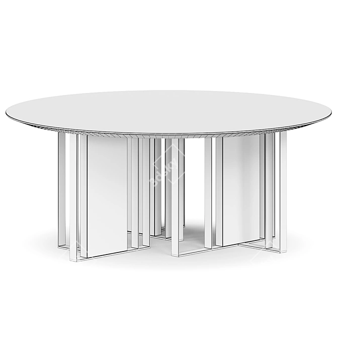 Contemporary Ravello Dining Table Set 3D model image 3