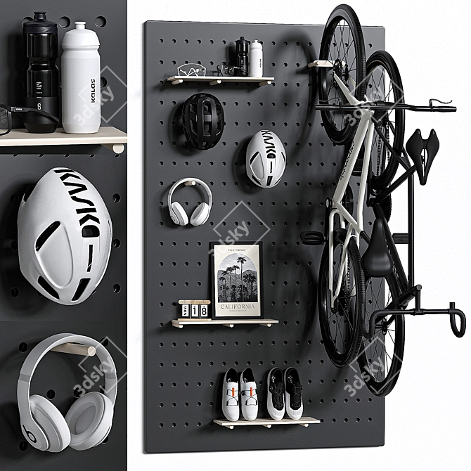 Configurable Pegboard Bike Kit 3D model image 1