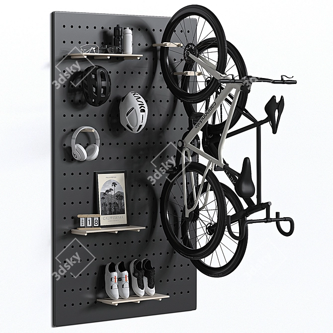 Configurable Pegboard Bike Kit 3D model image 8