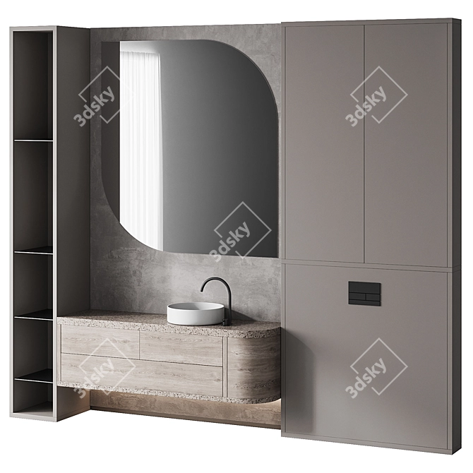 Modern Bathroom Furniture Set  3D model image 2