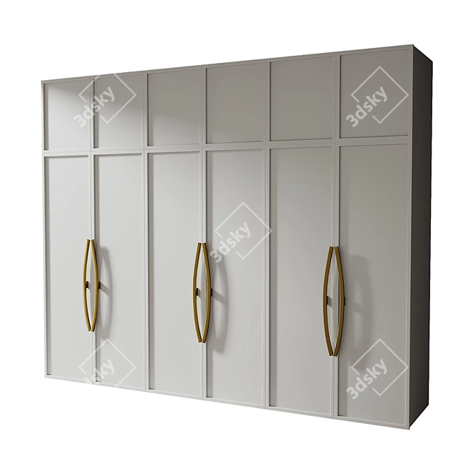 Modern Wardrobe 3D Model, Corona 3D model image 1