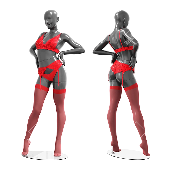 Lingerie Display Stand Set 3D model image 5