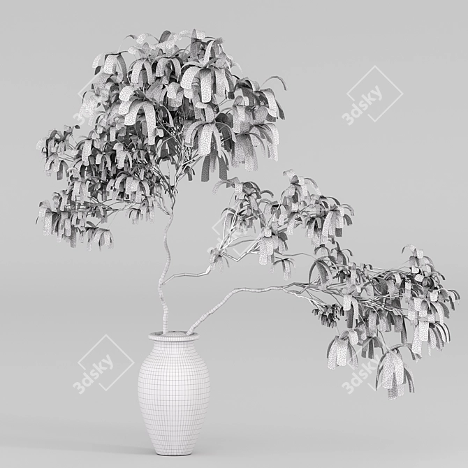 Clay Pot Tree Decoration 2018 3D model image 5