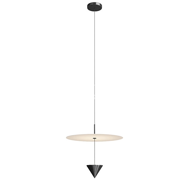 Sleek Saucer Pendant Light 3D model image 2