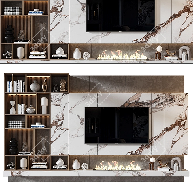 Modern TV Wall Decor Shelf 3D model image 3