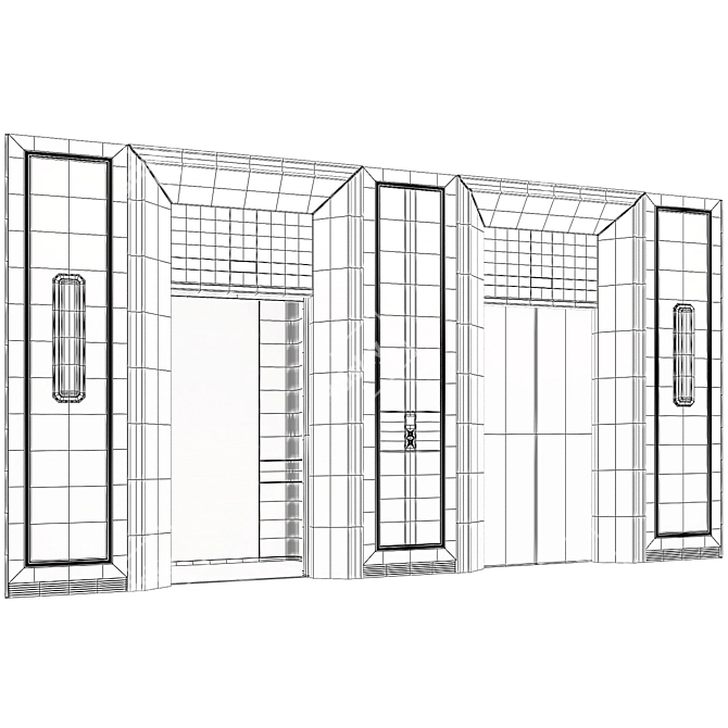  Modern Elevator Lobby Design Kit 3D model image 4