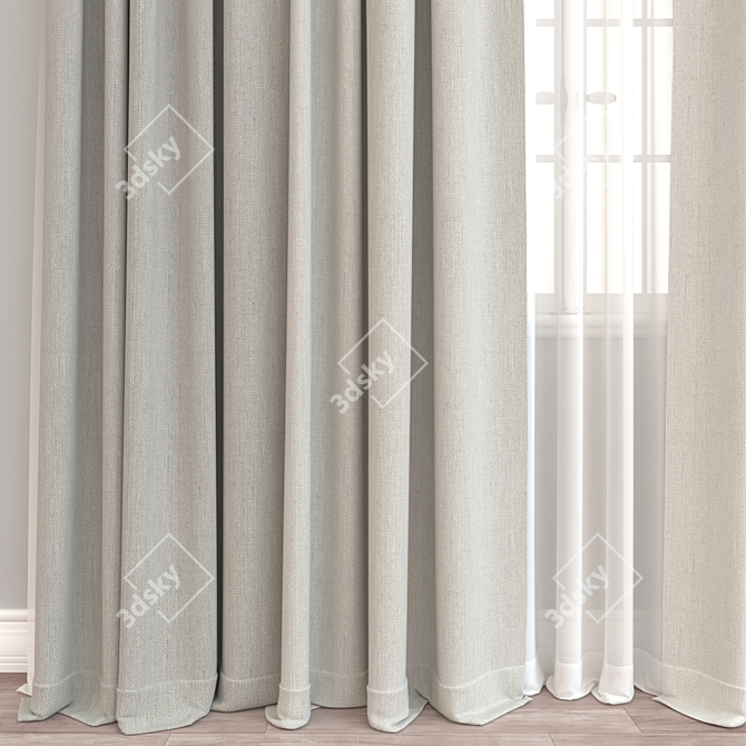 Versatile 3D Curtain Model 3D model image 2