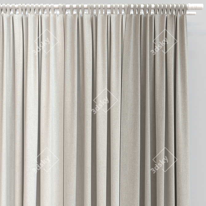 Versatile 3D Curtain Model 3D model image 3