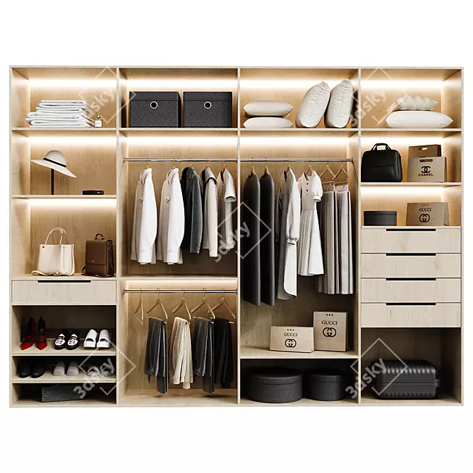 Stylish Model Wardrobe 223 in 3Ds Max 3D model image 1