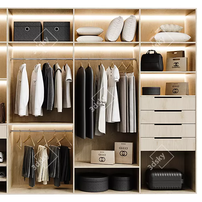 Stylish Model Wardrobe 223 in 3Ds Max 3D model image 2