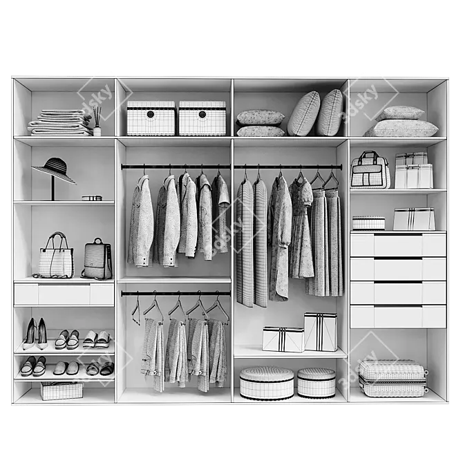 Stylish Model Wardrobe 223 in 3Ds Max 3D model image 3