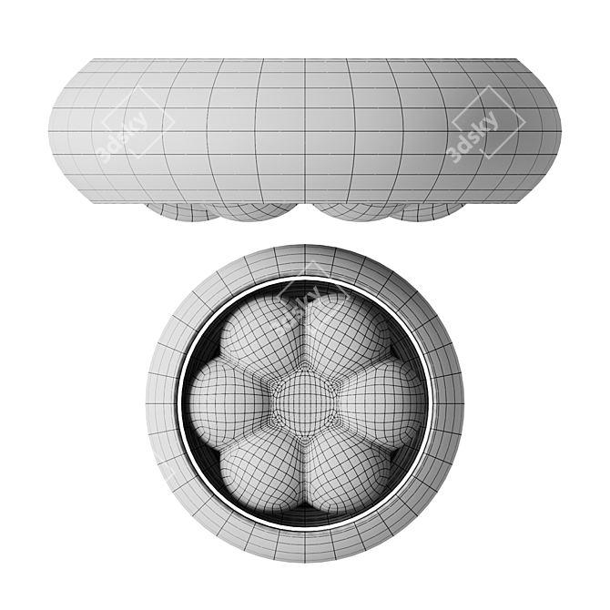 Floral LED Ceiling Lamp 3D model image 3