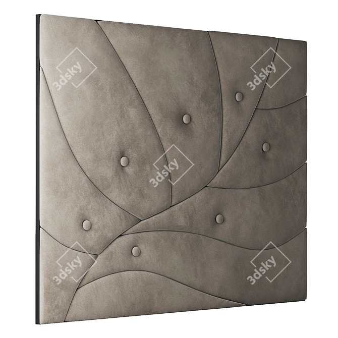 Soft Velvet Decorative Wall Panel 3D model image 2