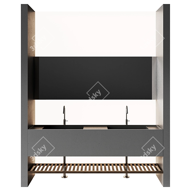 Sleek Illuminated Bathroom Furniture 3D model image 2
