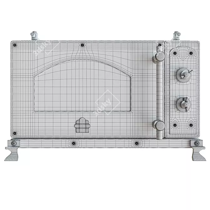 Retro-Style BRT Microwave Oven 3D model image 6