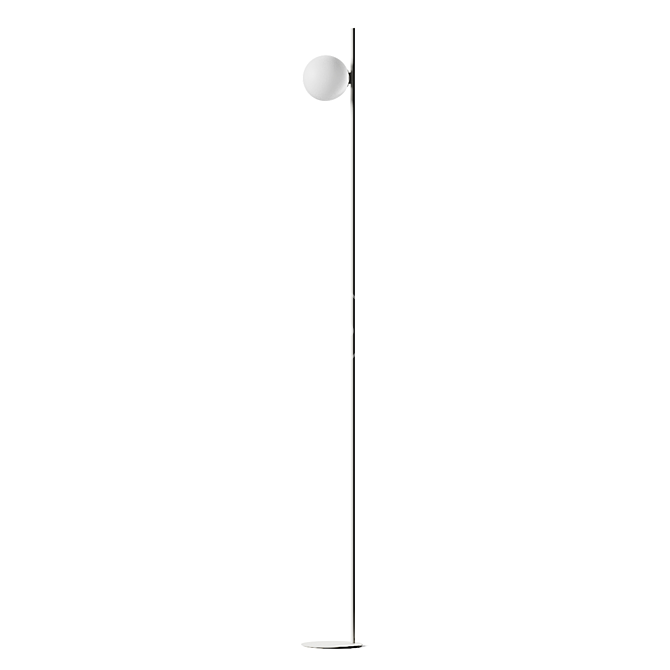 Modern Glass Metal Floor Lamp 3D model image 4