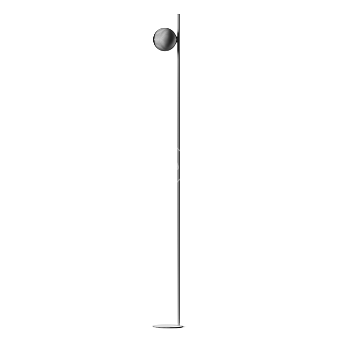 Modern Glass Metal Floor Lamp 3D model image 6