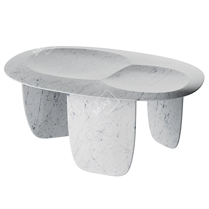 Balanced Stone Coffee Tables 3D model image 4