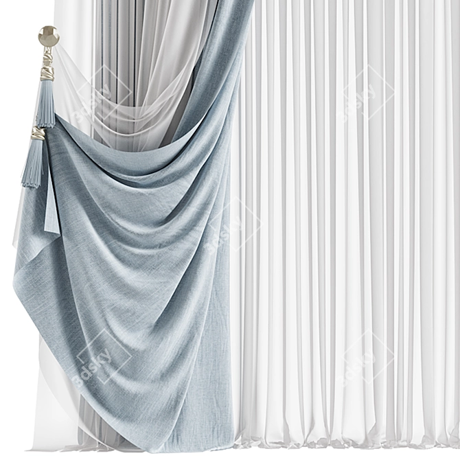 Minimalist Curtain Design 3D model image 2