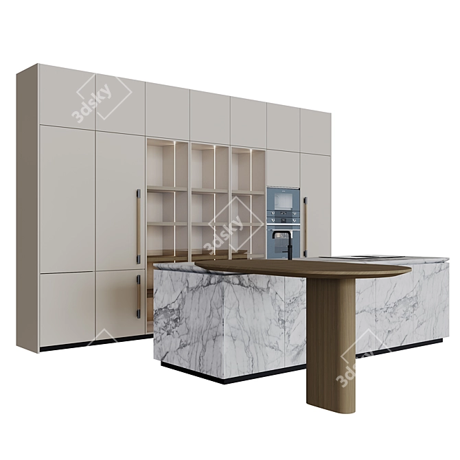 Elegant Molteni Kitchen Set 3D model image 1