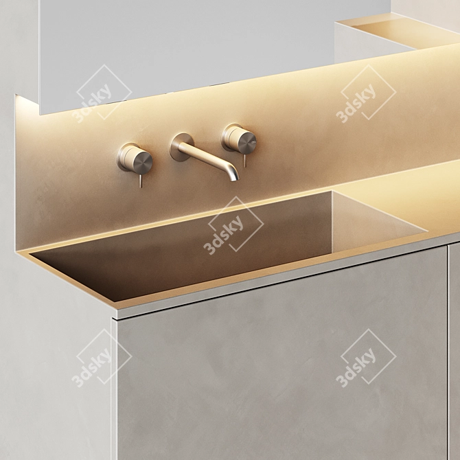 Modern Bathroom Fixtures Set 3D model image 2