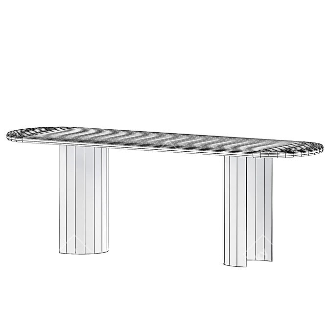 Paden Oval Dining Table Black 3D model image 2