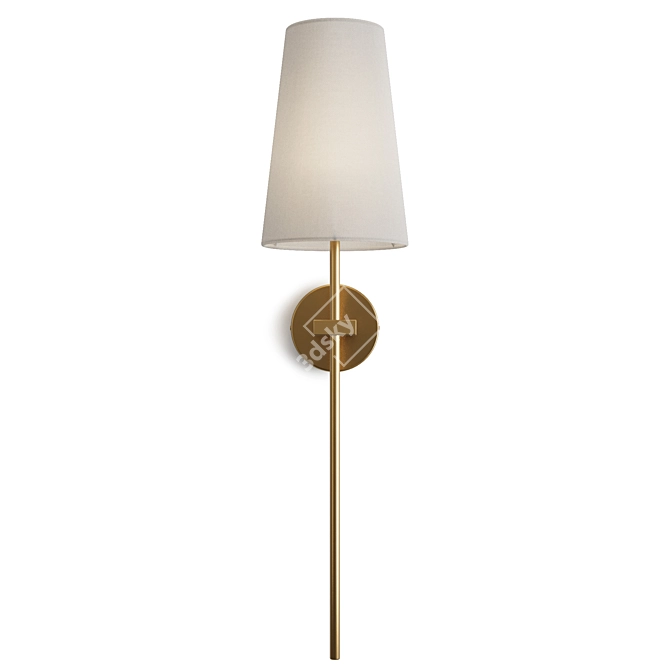 Elegant Linen Cone Wall Sconce 3D model image 2