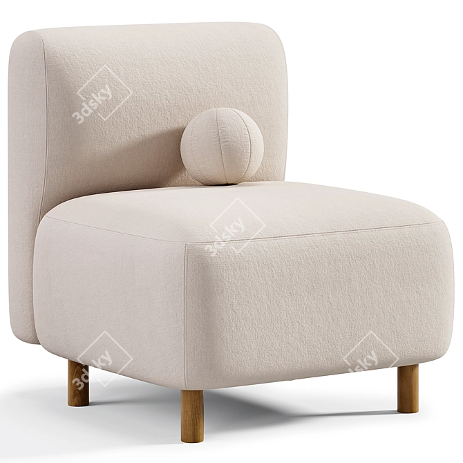 Modern Пайпел Armchair 3D Model 3D model image 3