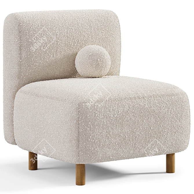 Modern Пайпел Armchair 3D Model 3D model image 4