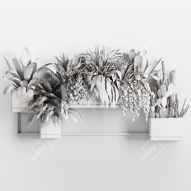 Premium Indoor Plant Shelf Set 3D model image 6