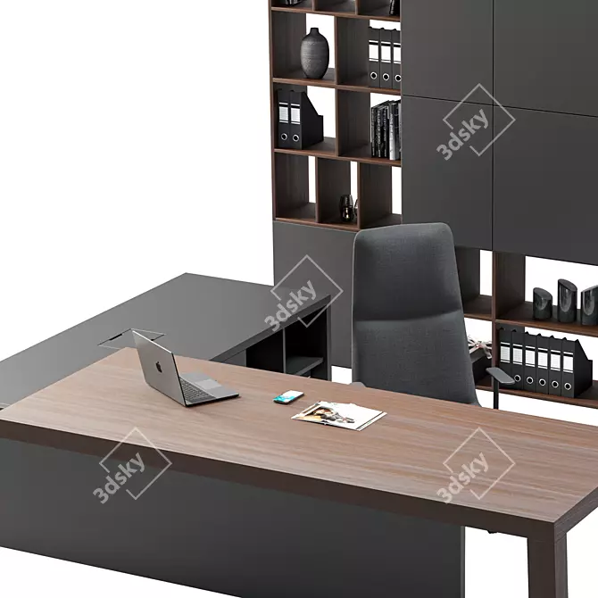 Sleek Modern Office Furniture Set 3D model image 3