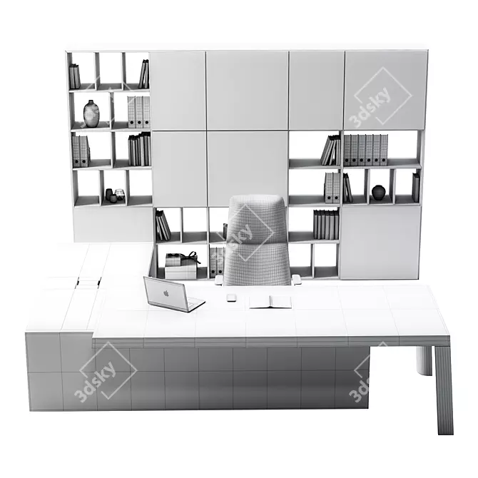 Sleek Modern Office Furniture Set 3D model image 5