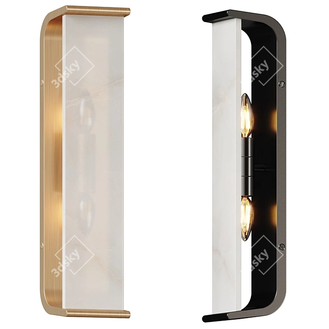 Alabaster Lens Wall Sconce 3D model image 1