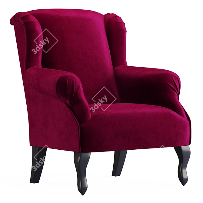 Luxury Velvet Armchair: THEATRO 3D model image 1