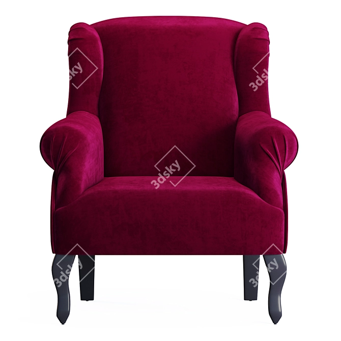 Luxury Velvet Armchair: THEATRO 3D model image 2