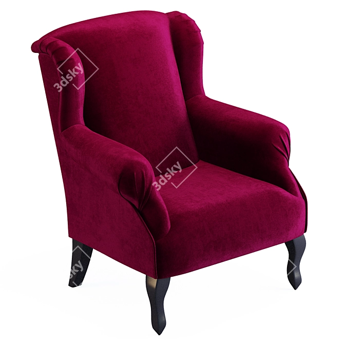 Luxury Velvet Armchair: THEATRO 3D model image 4