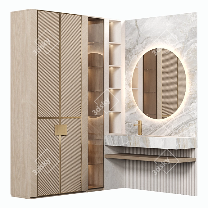 Versatile Bathroom Furniture Set 3D model image 1