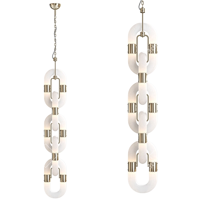 Luminous Interlocking Acrylic Pendant 3D model image 4