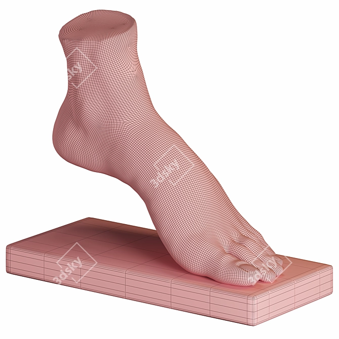 Contemporary Foot Sculpture Art Piece 3D model image 6