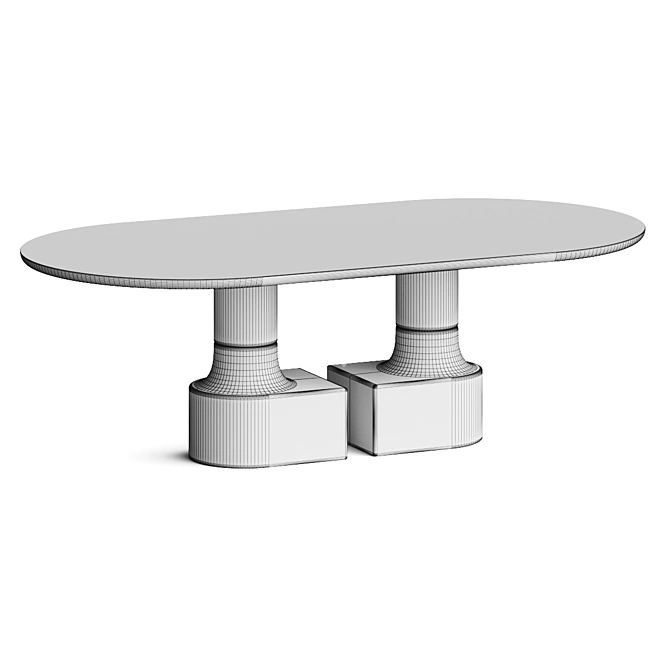 Italian Design Dining Table Set 3D model image 3