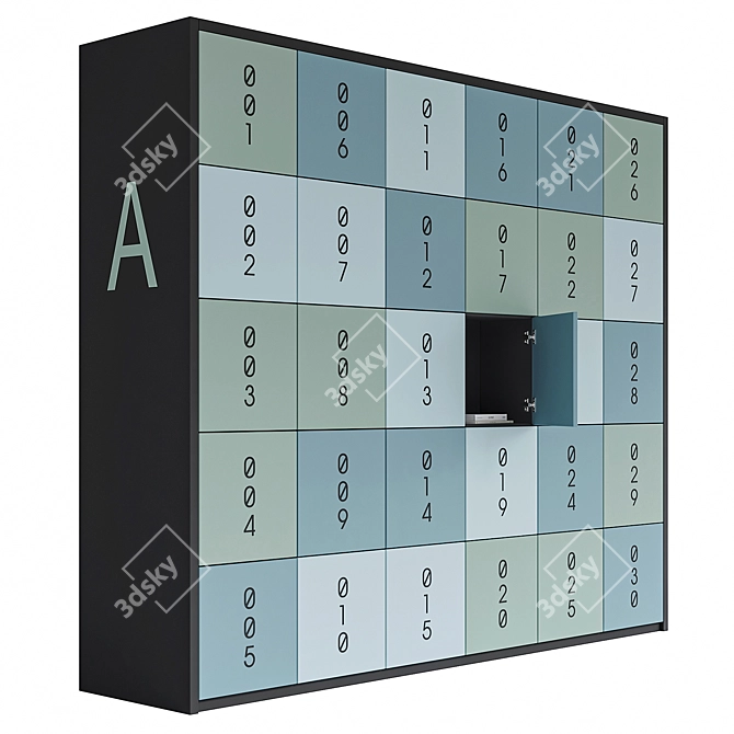 Professional Office Locker Design Set 3D model image 1