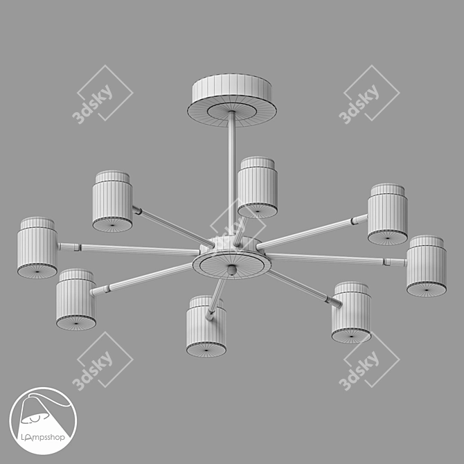 Elegant Say Style Chandelier Fixture 3D model image 2