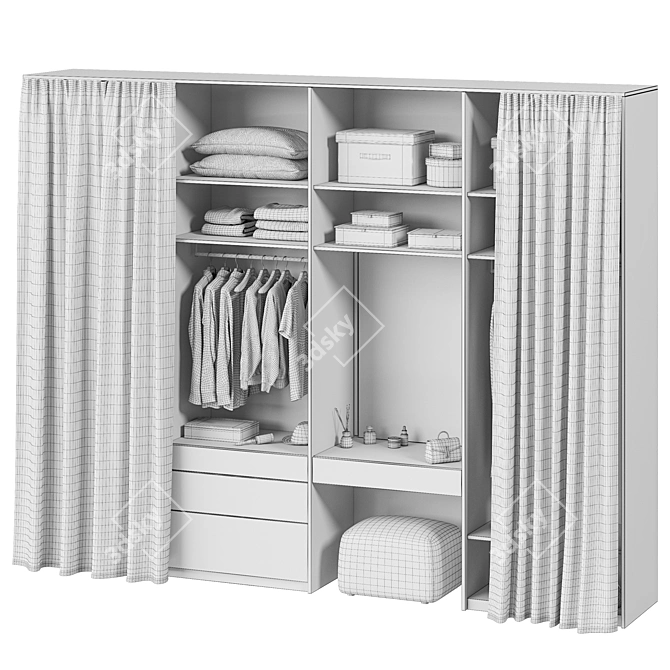 Modern Wardrobe Organizer Kit 3D model image 4