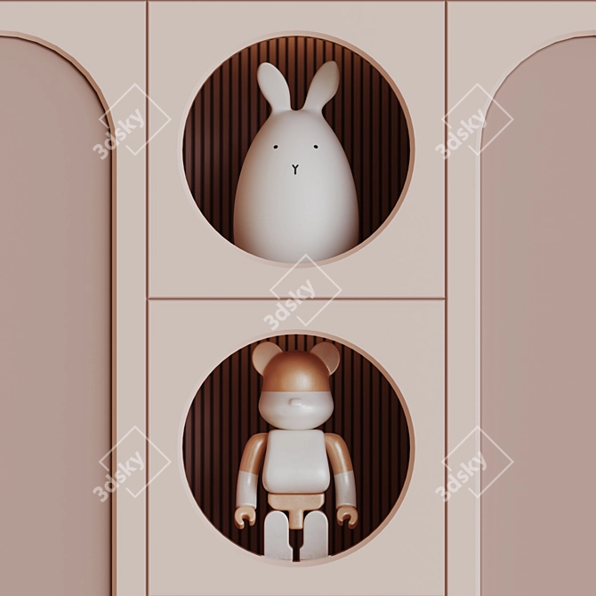 Modern Child Room Decor Set 3D model image 3