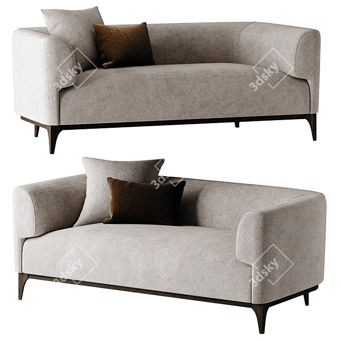 Elegant Comfort Three-Seater Sofa 3D model image 1