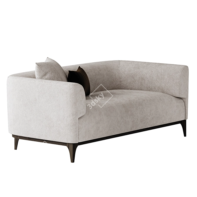 Elegant Comfort Three-Seater Sofa 3D model image 3