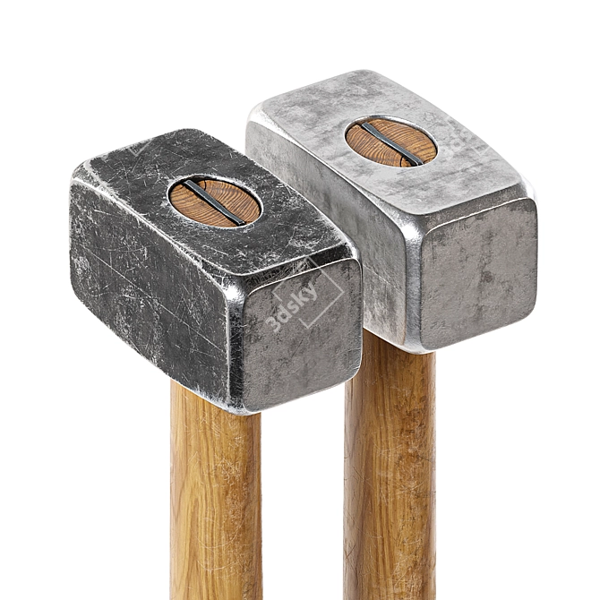 Mini Sledgehammer: Heavy-duty Strike Tool 3D model image 6