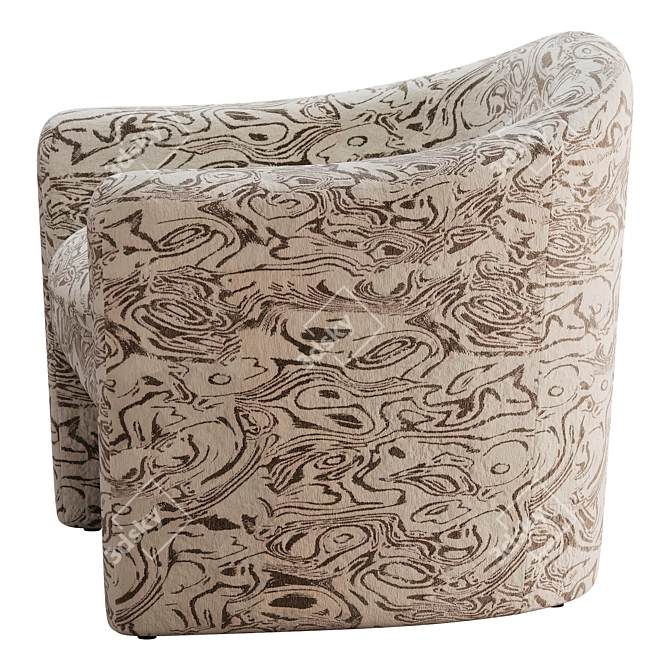 Elegant Willow Jacquard Accent Chair 3D model image 5