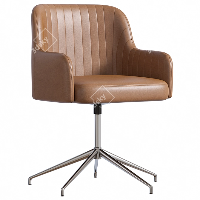 Luxury Swivel Leather Chair 3D model image 1