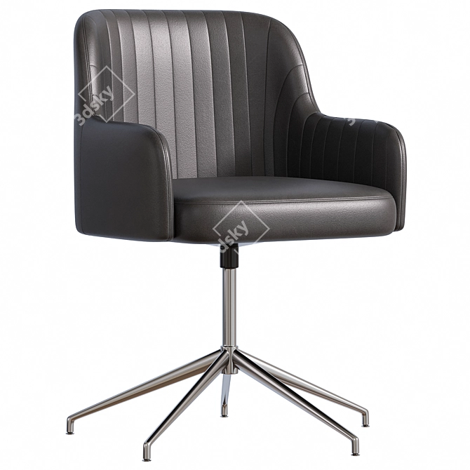 Luxury Swivel Leather Chair 3D model image 2